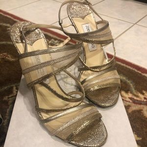 Jimmy Choo metallic strappy sandals